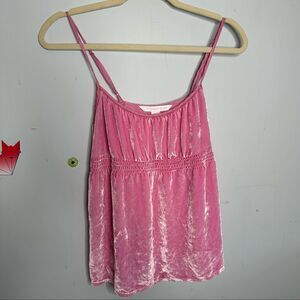 Vintage 2005 Y2K Victoria’s Secret Bubblegum Pink Velvet Empire Waist Tank Top